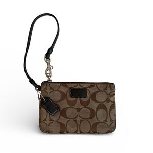 Coach signature brown wristlet